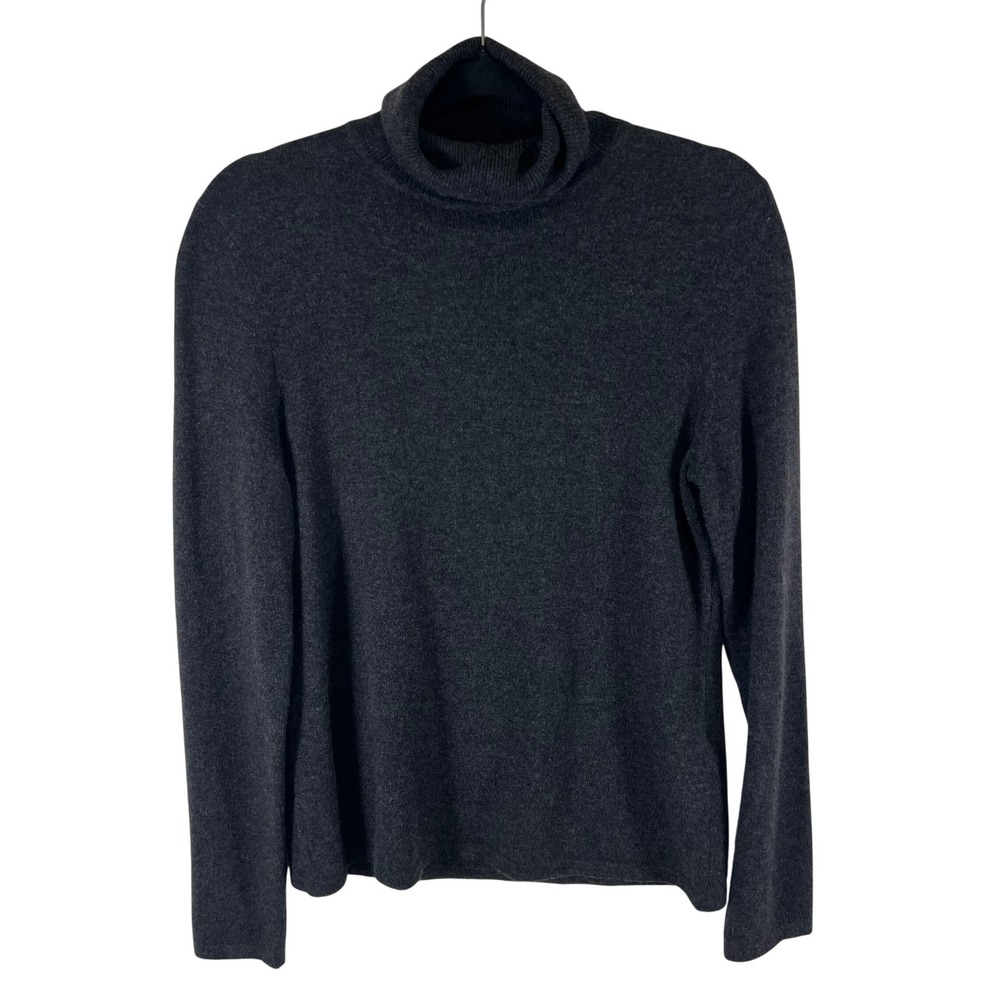 Lord‎ & Taylor Womens Charcoal Gray 100% Cashmere Turtleneck Sweater Size Large